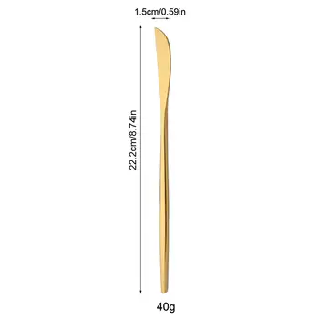 24 पीस मिरर गोल्ड डिनर चाकू स्टेनलेस स्टील टेबलवेयर वेस्टर्न स्टेक चाकू डिशवॉशर सेफ घर की रसोई और रेस्टोरेंट के लिए 8 best sales सोने का चाकू सेट - №8