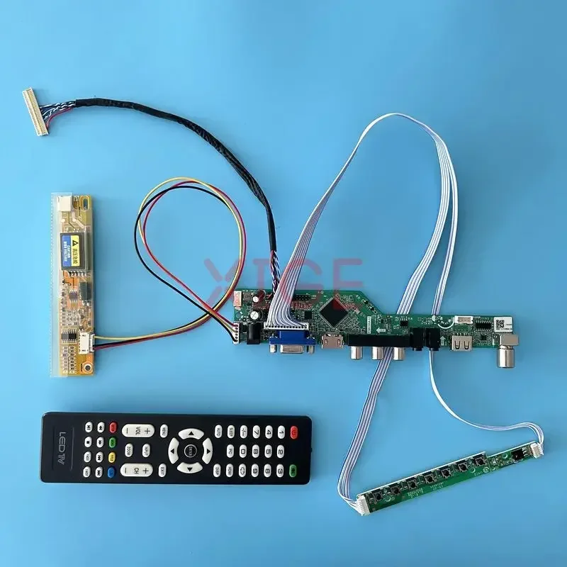 For CLAA141WB02 CLAA141WB03 CLAA141WB05 LCD Driver Board VGA+HDMI+AV+USB+IR TV Analog Monitor 30 Pin LVDS Kit DIY 1280*800 1CCFL