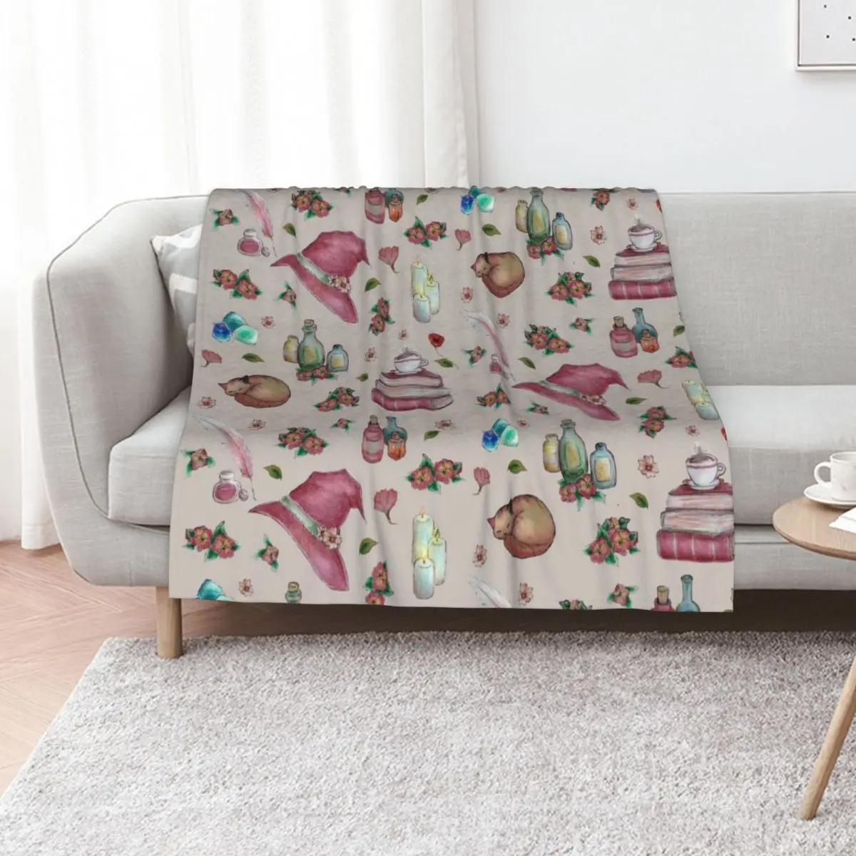 Witch Magical Items Throw Blanket Tourist for winter Decorative Sofas For Sofa Thin Loose blankets and throws Blankets