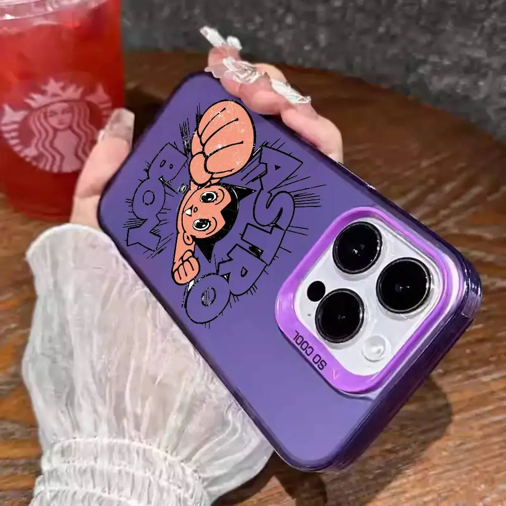 1 قطعة أنيمي كول A-Astro بوي جراب هاتف الليزر IMD اللون الفضة شل آيفون 17 16 15 14 13 12 11 الهواء برو ماكس زائد