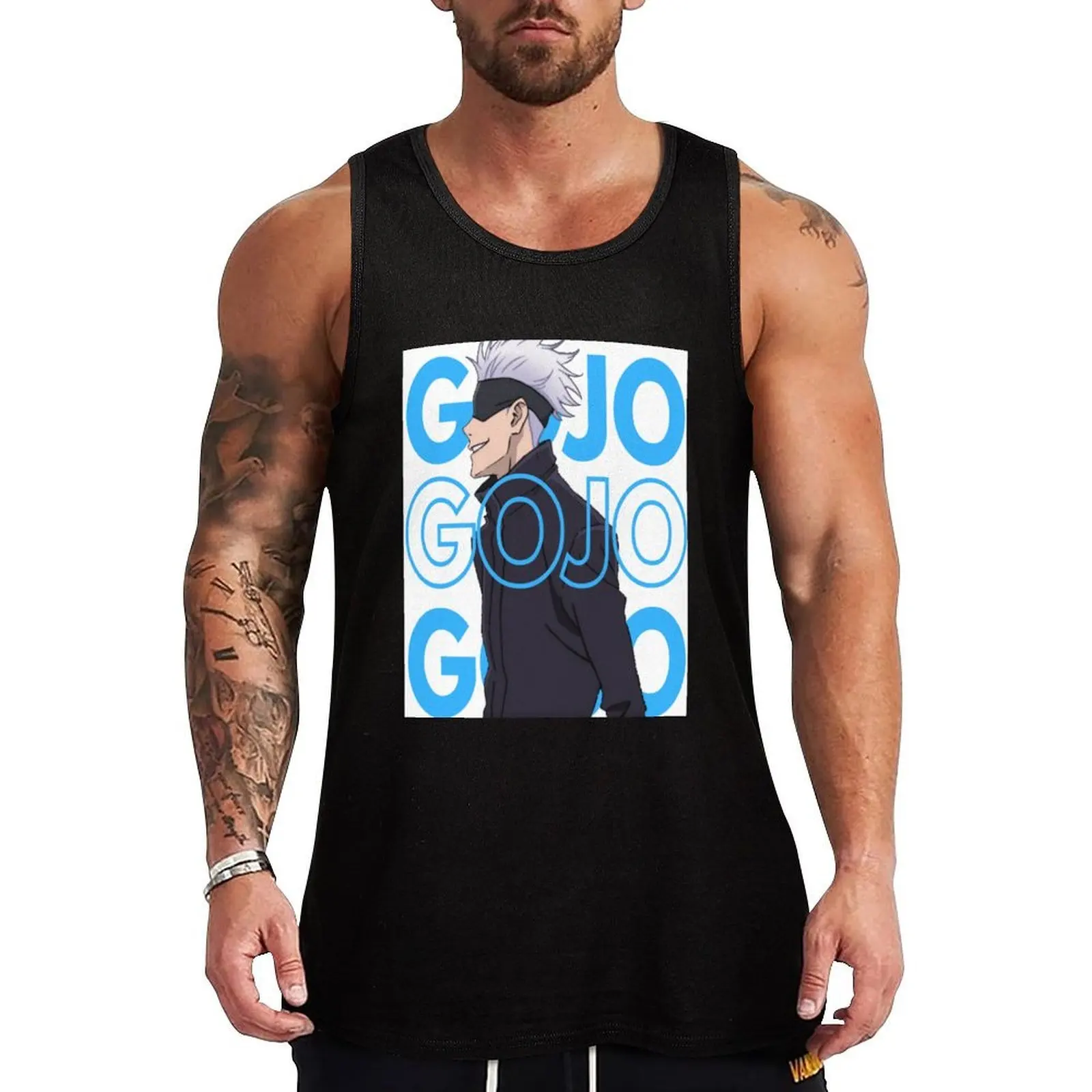 Camiseta sin Mangas con Diseño de GOJO SATURU, Ligera, Fresca y Transpirable para el Verano