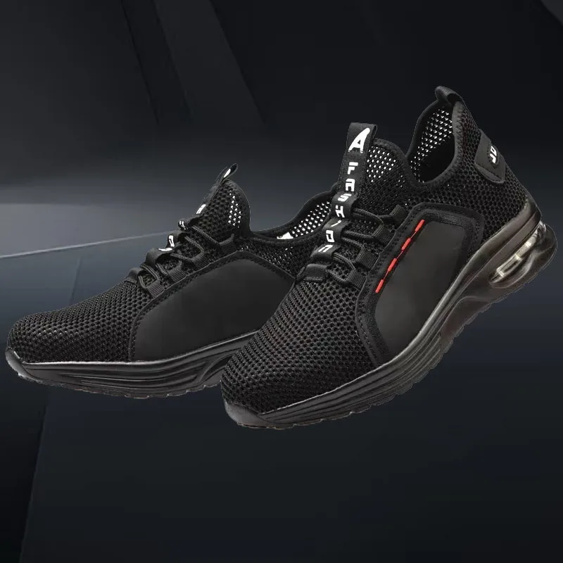 Мужская и женская защитная обувь со стальным носком на воздушной подушке, дышащие рабочие кроссовки с защитой от проколов, легкая защитная обувь, конструкция