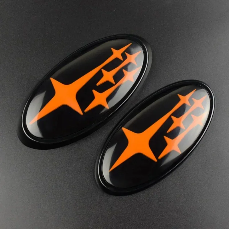 2PCS Acrylic Car Front Hood Emblem Sticker Rear Logo Trunk Badge Decal for Subaru XV Outback Impreza BRZ WRX STI Legacy Forester