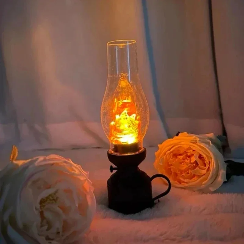 Vintage Flame Light Casifa Night Lights Cartoon Anime Flame Kerosene Candle Light Atmosphere Light Decor Home Party Decoration