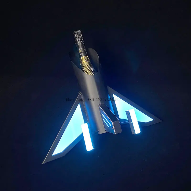 

Индивидуальный логотип, красочный свет, самолет, винный бар, светодиодный кованый железный акриловый стелаж для шампанского, винный набор KTV