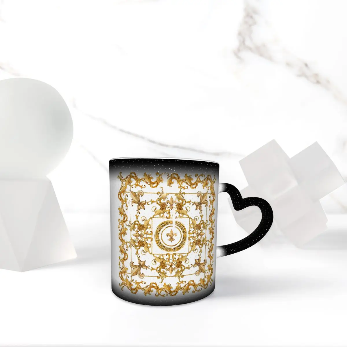 

Golden Baroque And Damask Ornament Mug Funny Ceramic Coffee Cups Tea Mugs Milk Cup Drinkware Gifts for Friends