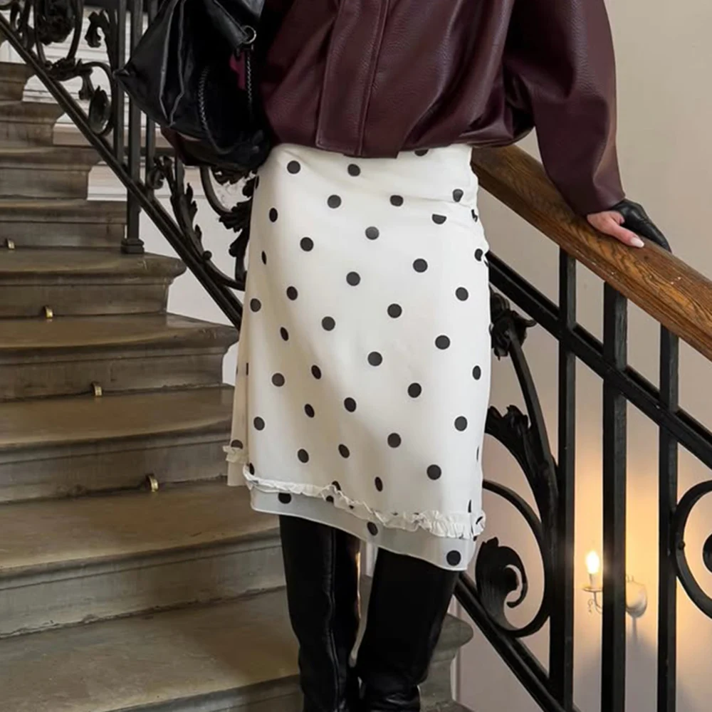 

Tuularose Summer Polka Dot Maxi Skirts Women's Fashion Loose Casual Skirts Streetwear Party Vacation Y2K New 2026 Female Skirts