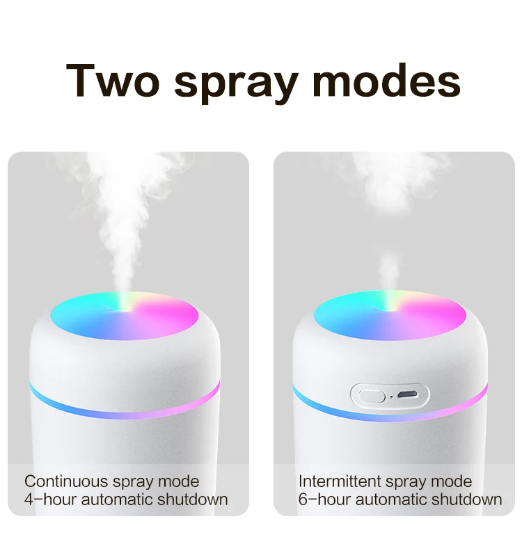 300ml H2O Air Humidifier Portable Mini USB Aroma Diffuser With Cool Mist For Bedroom Home Car Plants Purifier Humificador