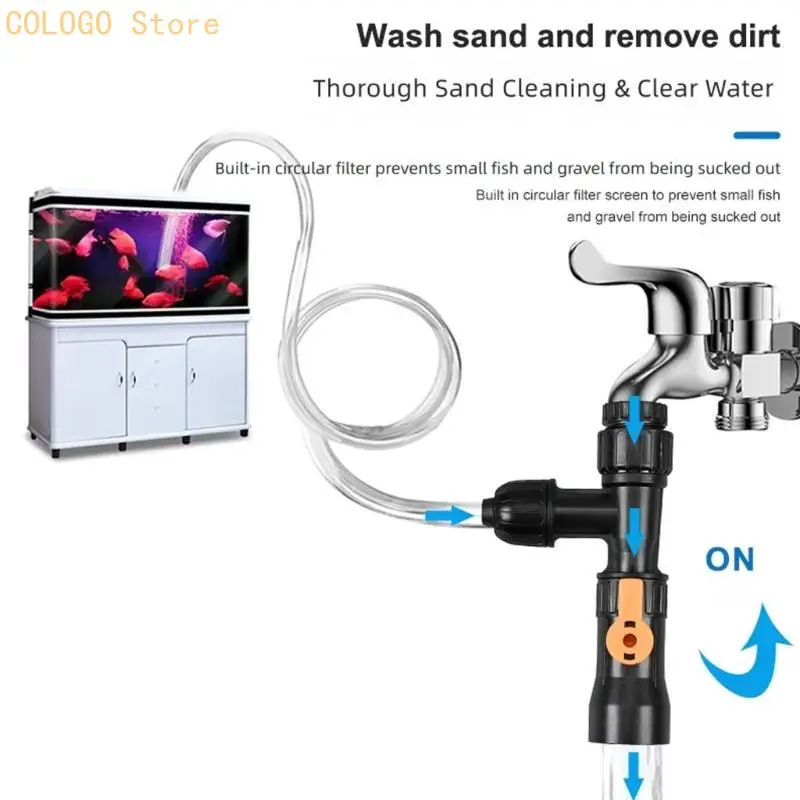 Faucet Link Water Change Cleaner for Routine Fish Use Work Home D0LD