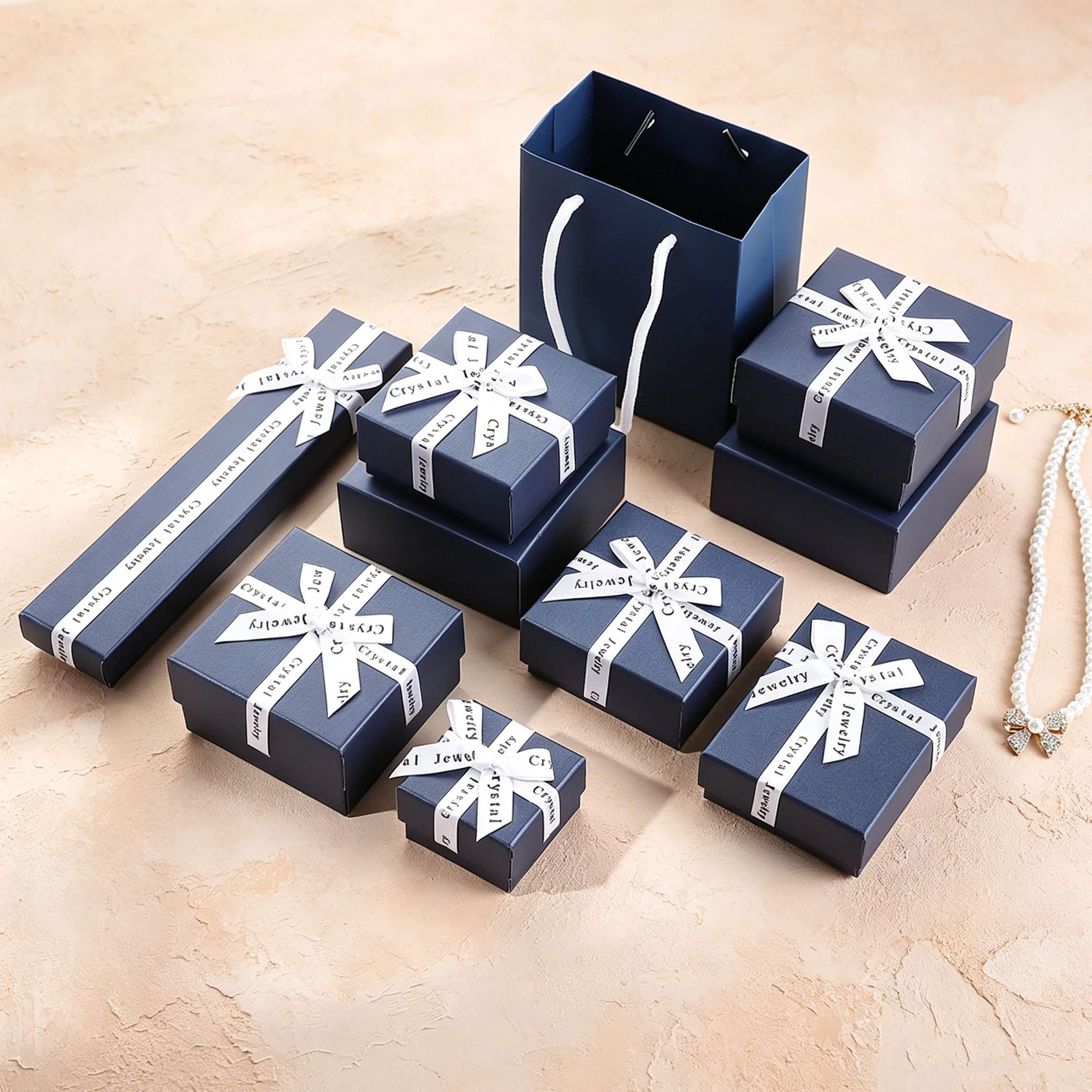 24 Stück neuartige Schmuck-Geschenkboxen mit Schleifenverschluss für Ringe, Ohrringe, Anhänger, Manschettenknöpfe, Broschen, Halsketten, Kopfhörer, Armbänder, mit Papierdeckel zur Aufbewahrung – Detail 3