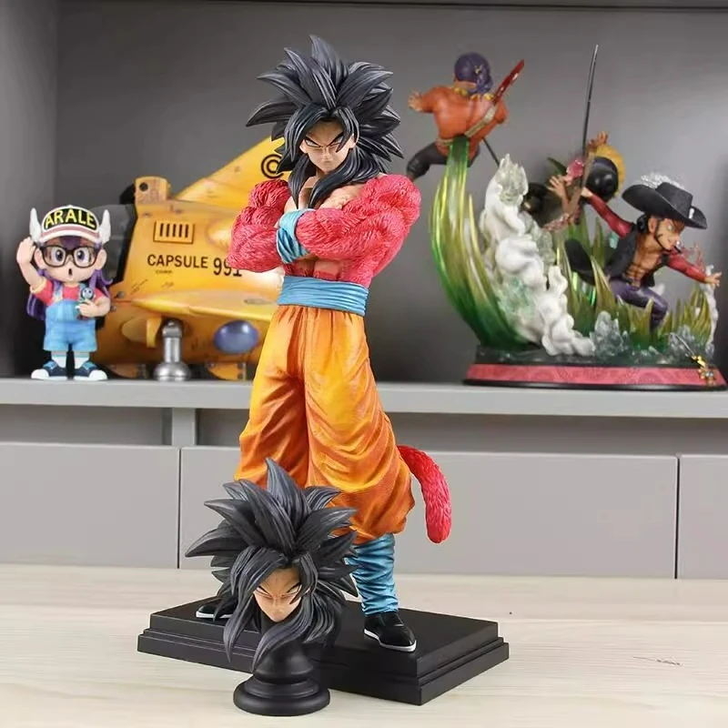 

31 см Dragon Ball Super Saiyan Sun Wukong двойная голова резьба фигурка статуя модель орнамент подарок на день рождения пятно