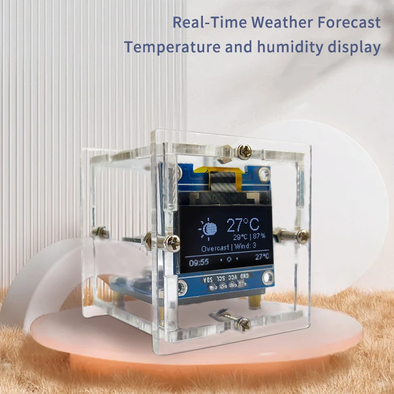 ESP8266 MINI Weather Clock WIFI Digital Clock DIY Soldering Kit Electronic Multifunctional Weather Station