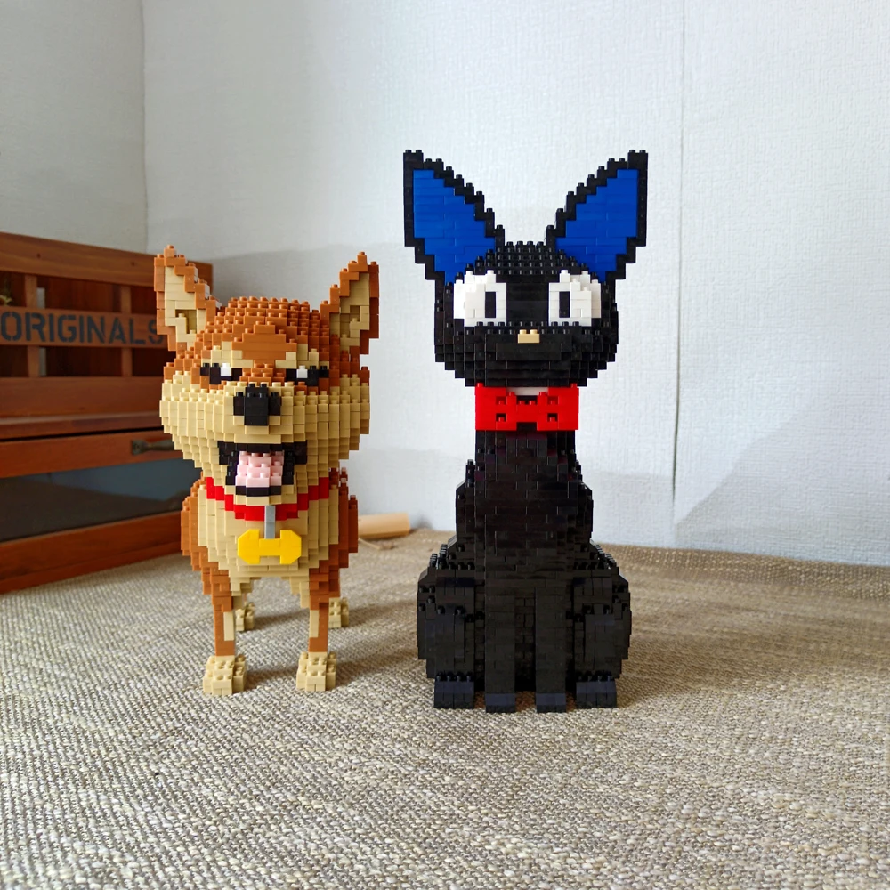 Charming Shiba Inu Or Black Cat Building Block Kit: Delightful Pet Models for Creative Unique Gift Idea, and Decorative Piece