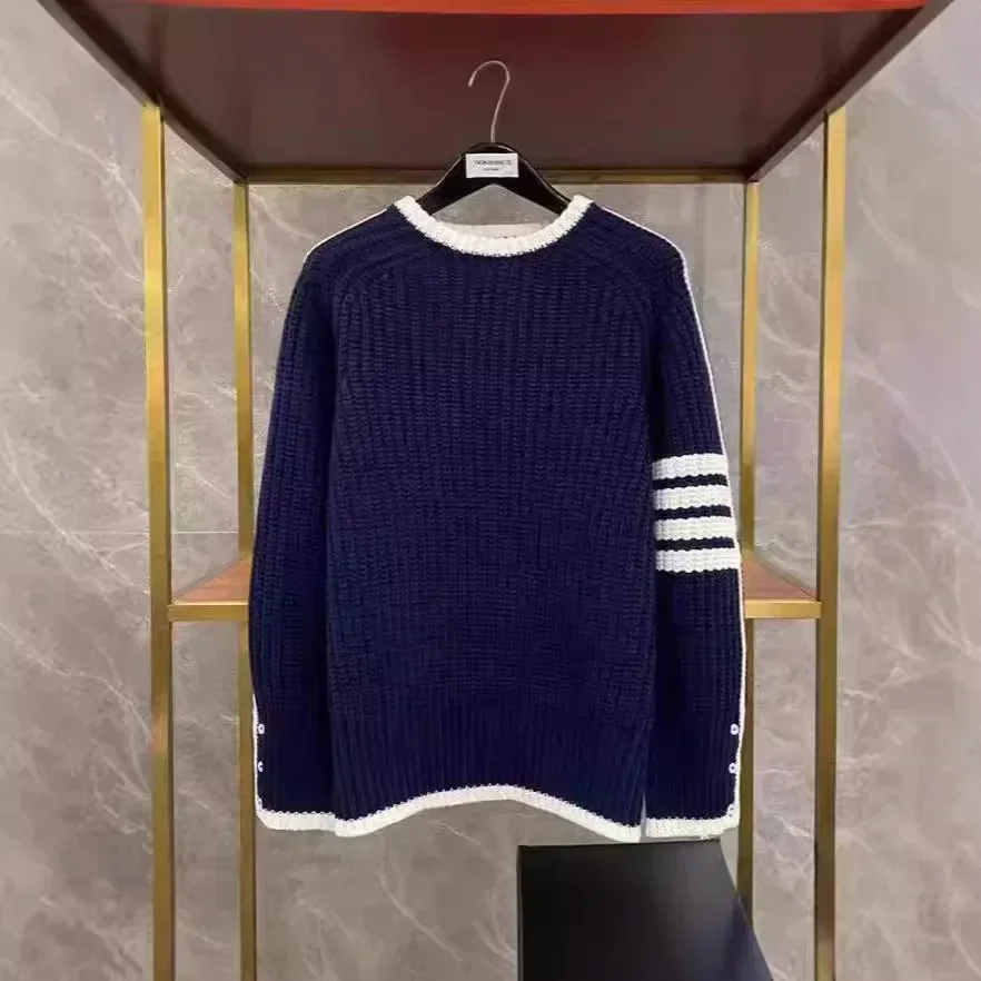 Trendy round Neck Knitwear Long Sleeve Casual Men's Sweater Autumn Winter Fashion Versatile Comfortable Overhead Top