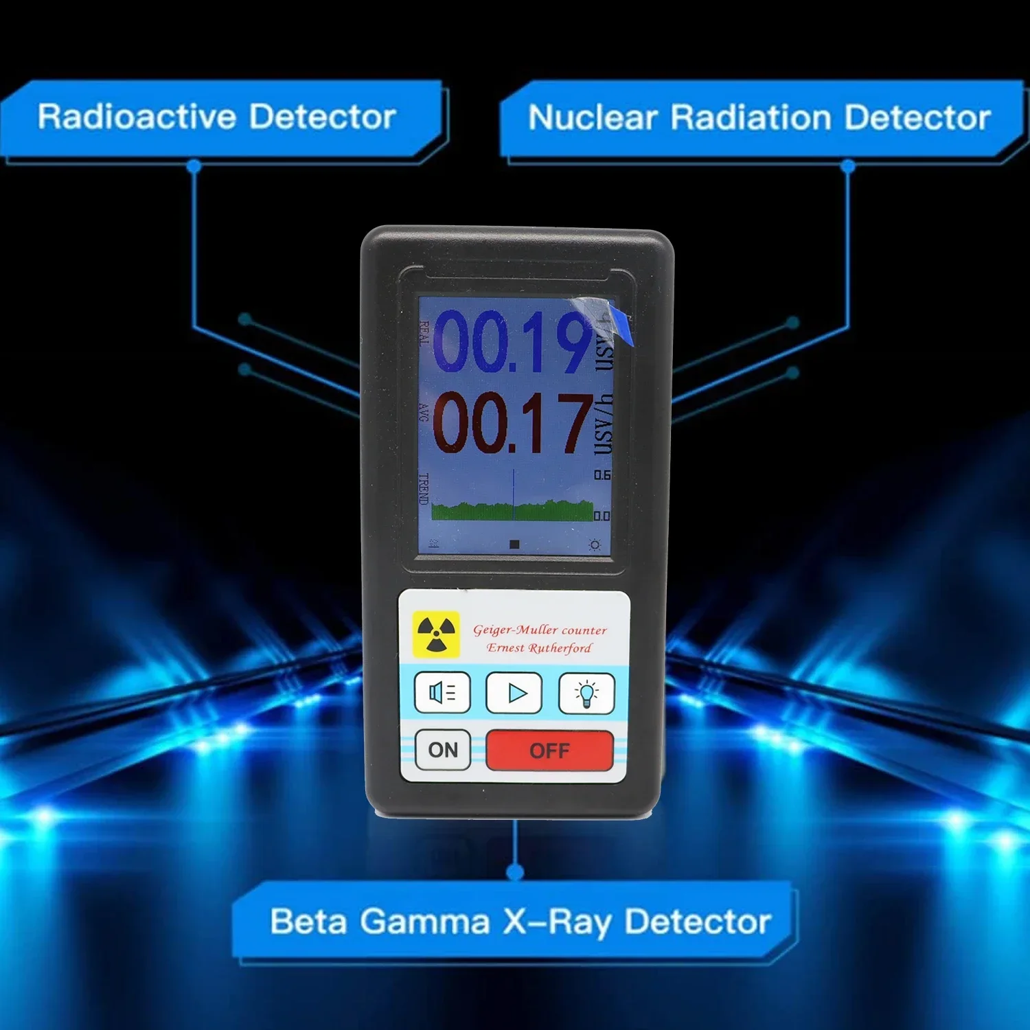 BR-6 Geiger Counter Nuclear Radiation Detector Personal Dosimeter X-ray Beta Gamma Detector LCD Radioactive Tester Marble Tool