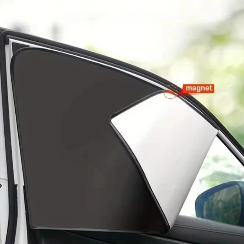 Car Side Window Sun Shade, Magnetic UV Protection Sunshade Cover, Privacy Protection Sun Blocker For Car Front & Rear Windows