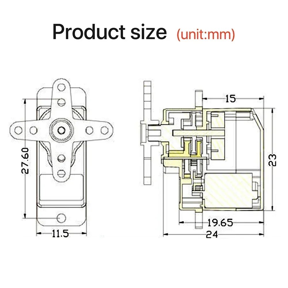 Emax ES08MA II Micro Servo Aircraft Fixed Wing 2kg/6V Metal Gear Robot Analog Mini Servos for RC Car Axial SCX24 Model Airplane