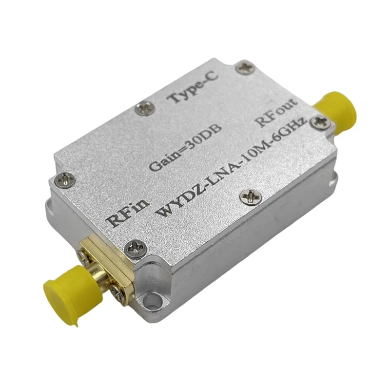 TYPE-C LAN High Flatness Amplifier Gain, RF Signal AMP para HAM SDR Software Radio FM Radio, durável, fácil instalar, 30DB, 10MHz-6Ghz