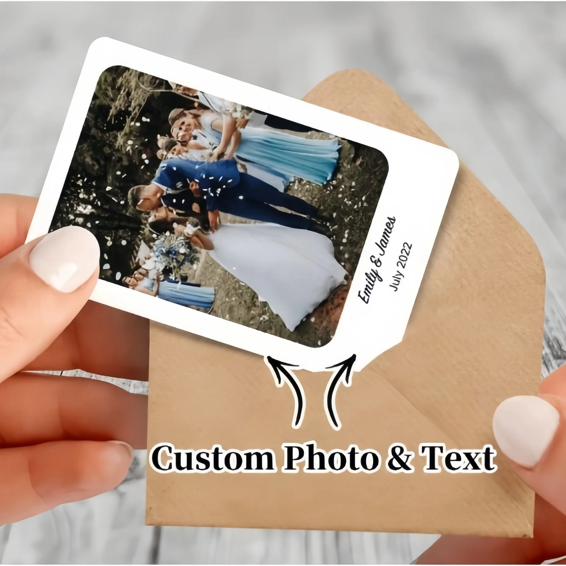 

Custom Plastic Photo Wallet Card, Personalised Picture Wallet Insert, Anniversary Photo Gift