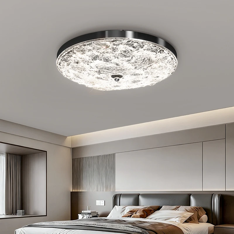 Led Bedroom Ceiling Light Retro Simple Ice Cracked Walnut Color Study Aisle Chandelier Modern Home Interior Decor Lighting Lamps