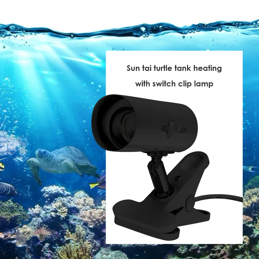 E27 Pet Light Holder Heating UVA+UVB Clip-on Bulb with Cover Reptile Lamp Set