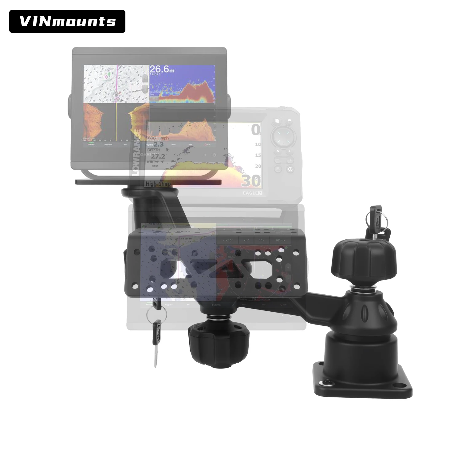 VIN bracket,compatible with three-screen anti-theft 6inchmarine electronics bracketadjustable monitor bracket,suitable forGarmin