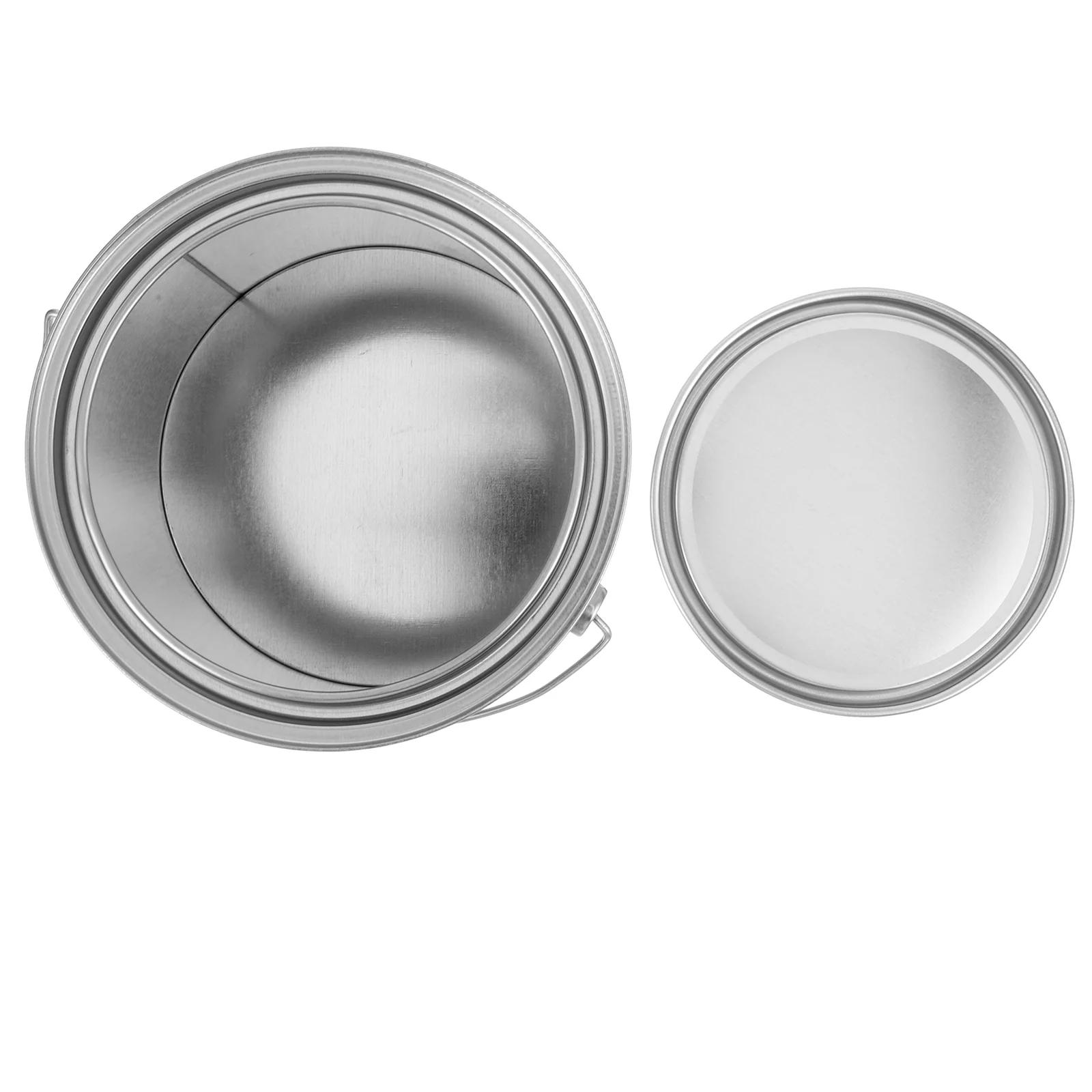 

3L Empty Paint Bucket Lid Handle Sturdy Round Iron Can for Storage Chemical Packaging Container Reusable for Painting