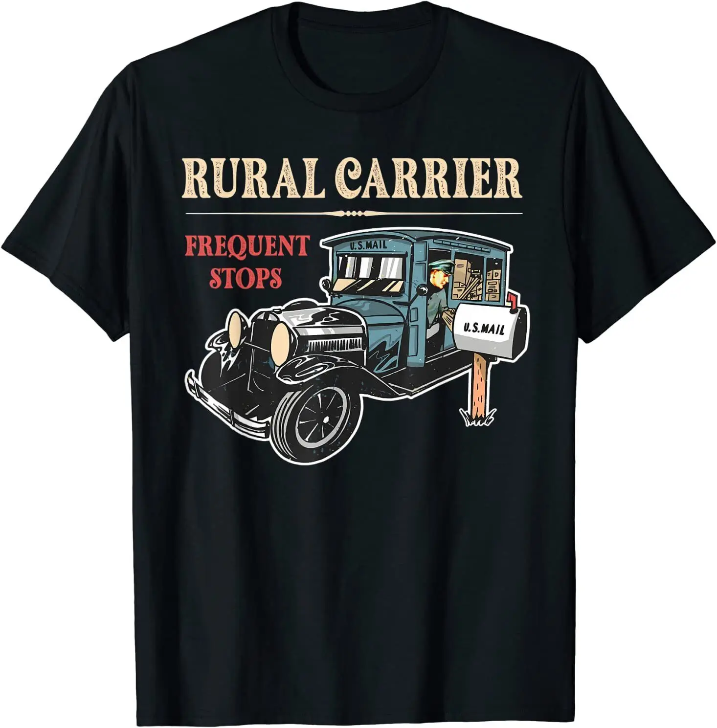 Rural Carrier Postal Worker Driver Vintage Mailman Postman T-Shirt Size S-5XL