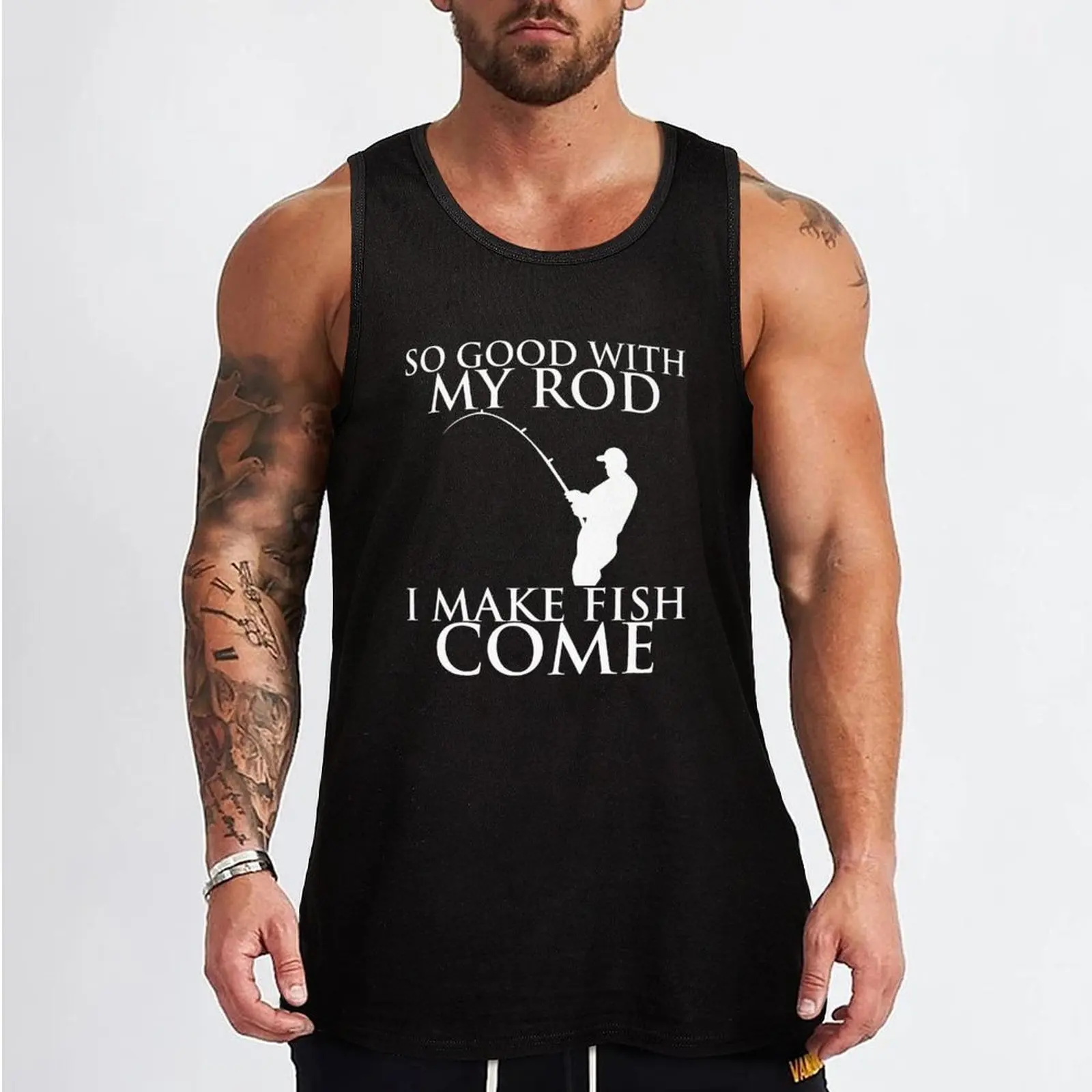 SO GOOD WITH MY ROD I MAKE FISH COME Tank Top Men's summer vest gym clothing men