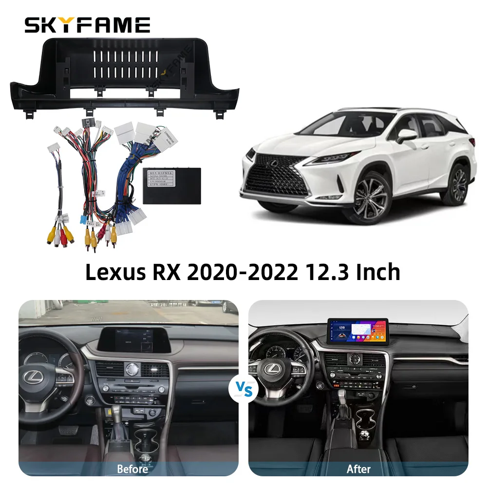 SKYFAME Car Frame Fascia Adapter Canbus Box Android Radio Audio Dash Fitting Panel Kit For Lexus RX RX300 RX350 RX450