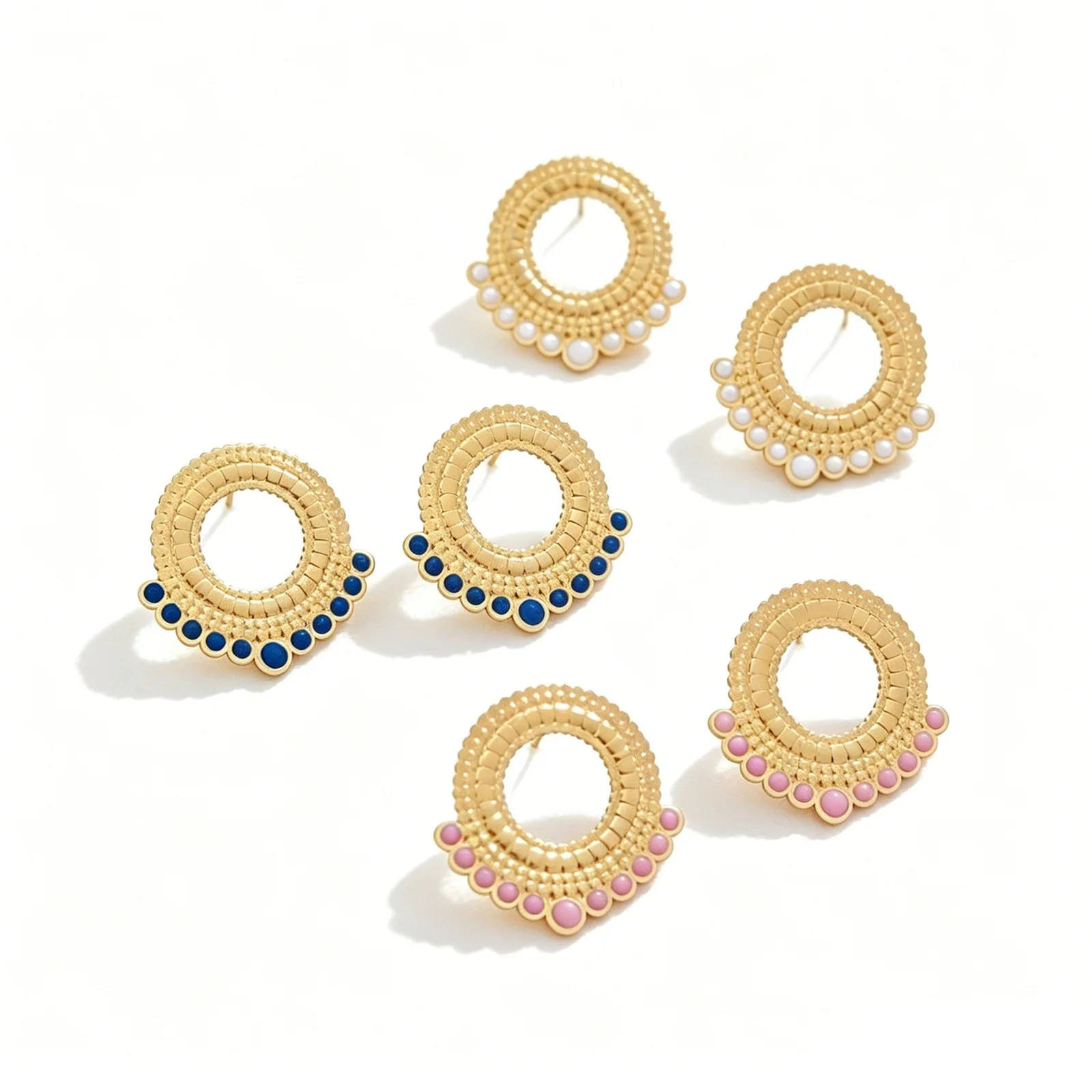 1Pair Exquisite Stainless Steel Ear Post Stud Earrings Circle Ring Multicolor Enamel Earrings For Women Party Jewelry 28mmx26mm