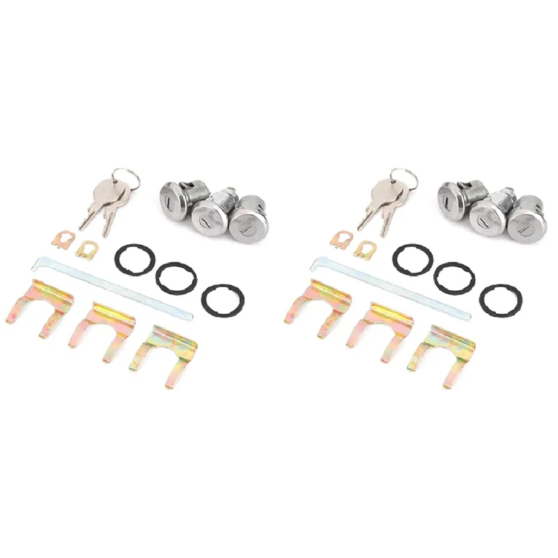 

2Set Door Trunk Key Kit Door Lock Cylinder Set With Keys 654394765282 For Camaro Chevelle