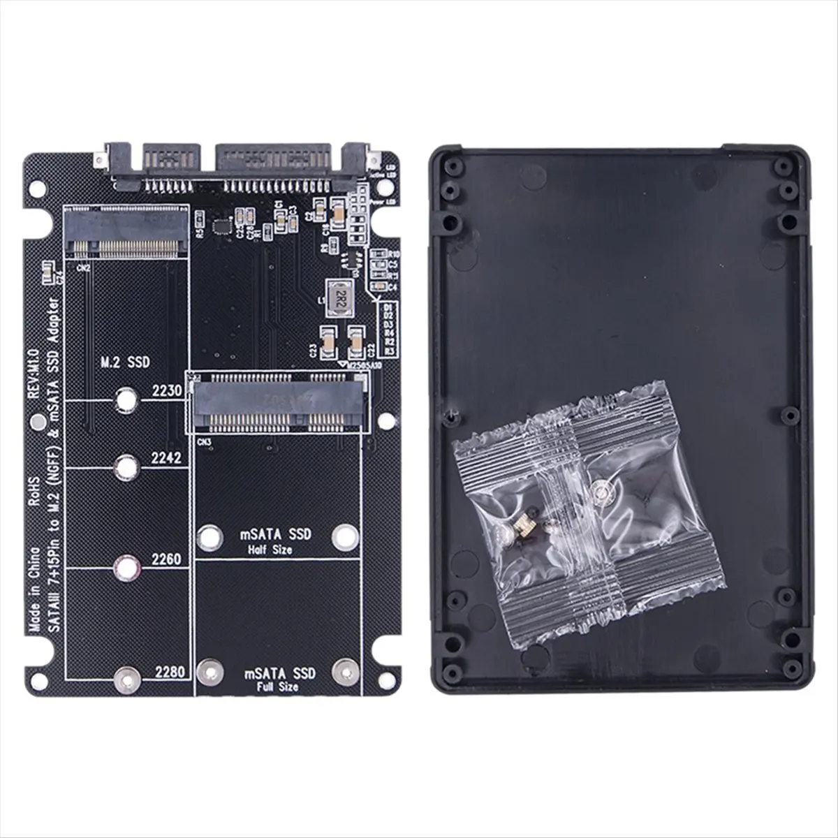 AB53 2 in 1 M.2 NGFF SSD to 3.0 Adapter Converter Case Enclosure 6Gbps SSD Case Support 2230 2242 2260 2280 SSD