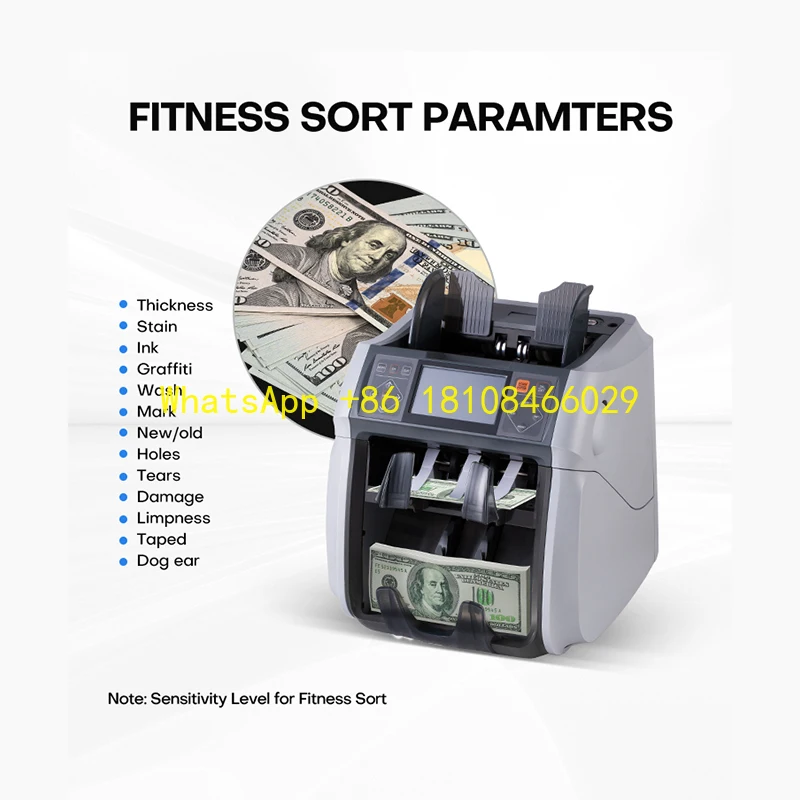 t Mixed Value Money Counting Machine Bill Cash  Currency Counter Detector Banknote Value Counter  HT-9100F 1.5 Pocket Middle Eas