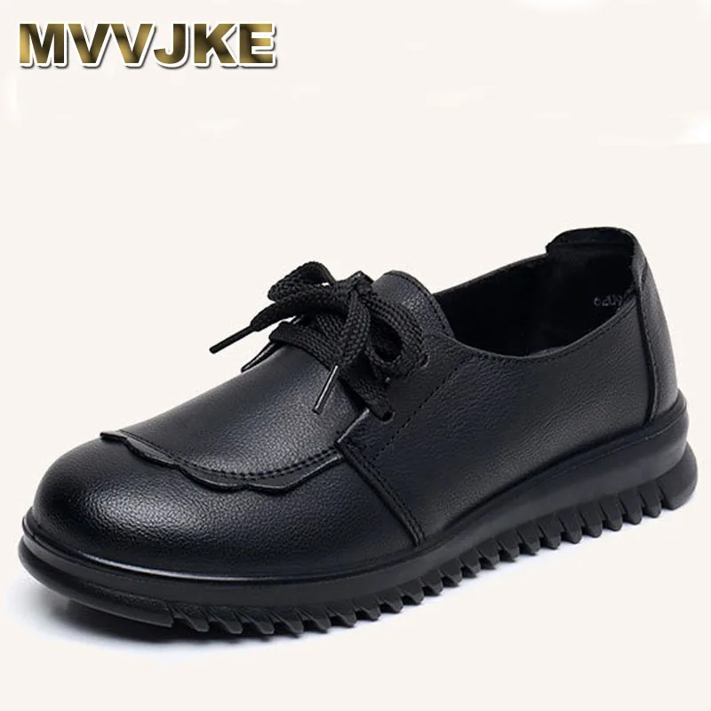 

Soft Leather Bottom Flat Work Shoes for Mothers And Grandmothers Anti-Slip Kitchen Shoes Comfortable Low Heel Single Shoes