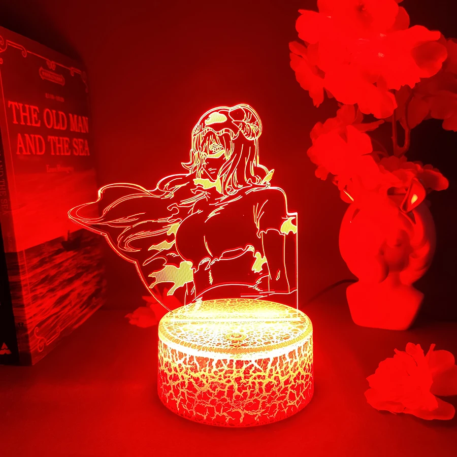 Nelliel Tu Odelschwanck ثلاثية الأبعاد الوهم تمثال ضوء الليل للأطفال غرفة نوم الديكور هدية عيد الميلاد الرائعة لمحبي أنيمي الفضاء الإضاءة