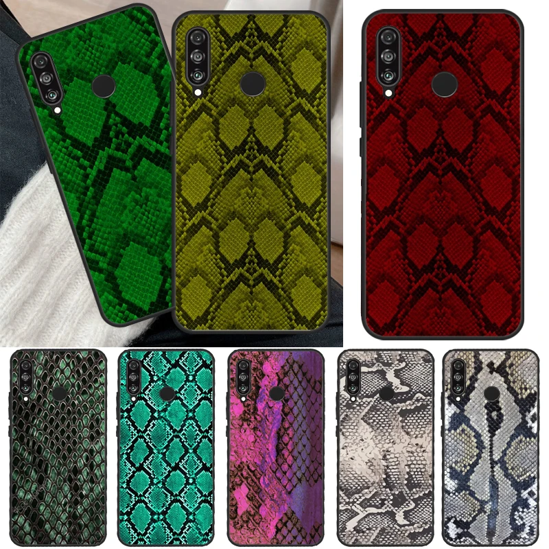 Python Snake Skin Cover For Huawei P30 Lite P40 P20 P50 Pro Nova 5T P Smart 2019 Case For Honor 50 10i 8X