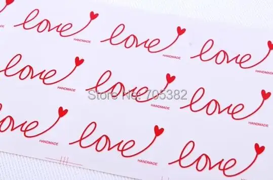 100pcs/lot Seal Sticker kawaii love printed stickers for homemade cakes cookies chocolates (AA-714)