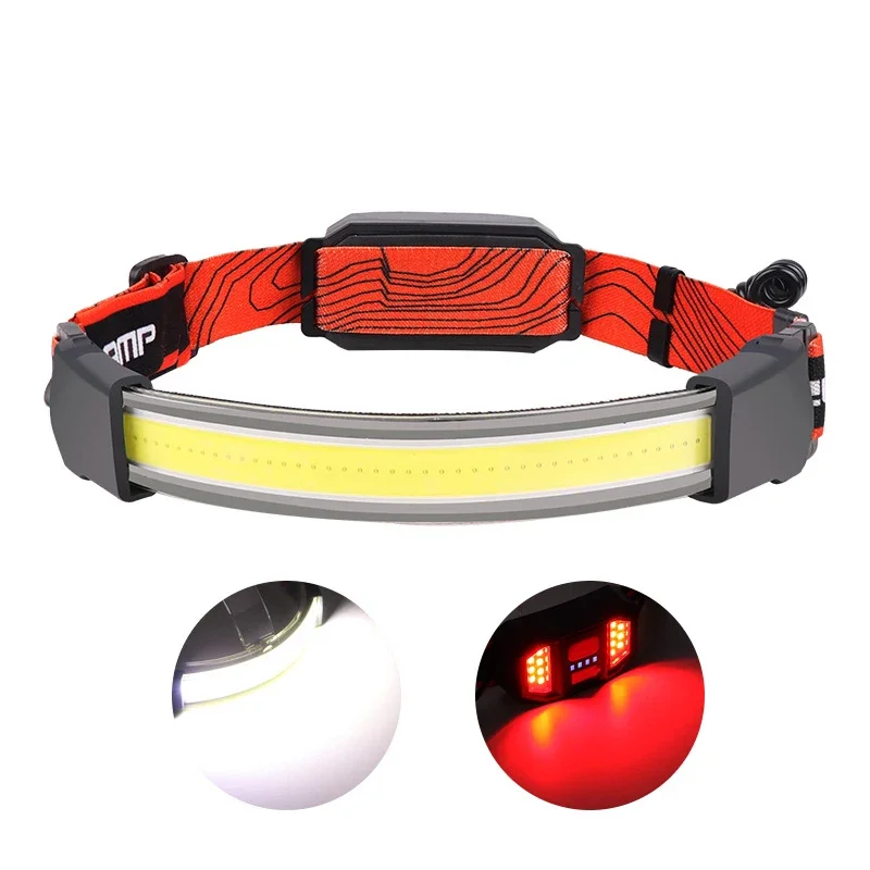 

COB LED Head Mounted Lamp Built-in Battery Strong-Light Fishing Supplies Flashlight USB Charge Display Outdoor Torch 300LM Light