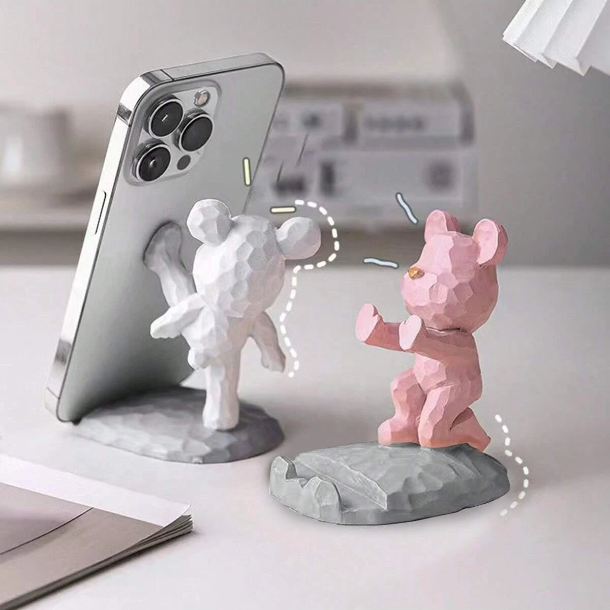 Cartoon Bär Telefon Tablet Ständer 1PC Faul Halterung Hause Desktop Dekoration Ornament für Sichern Drama