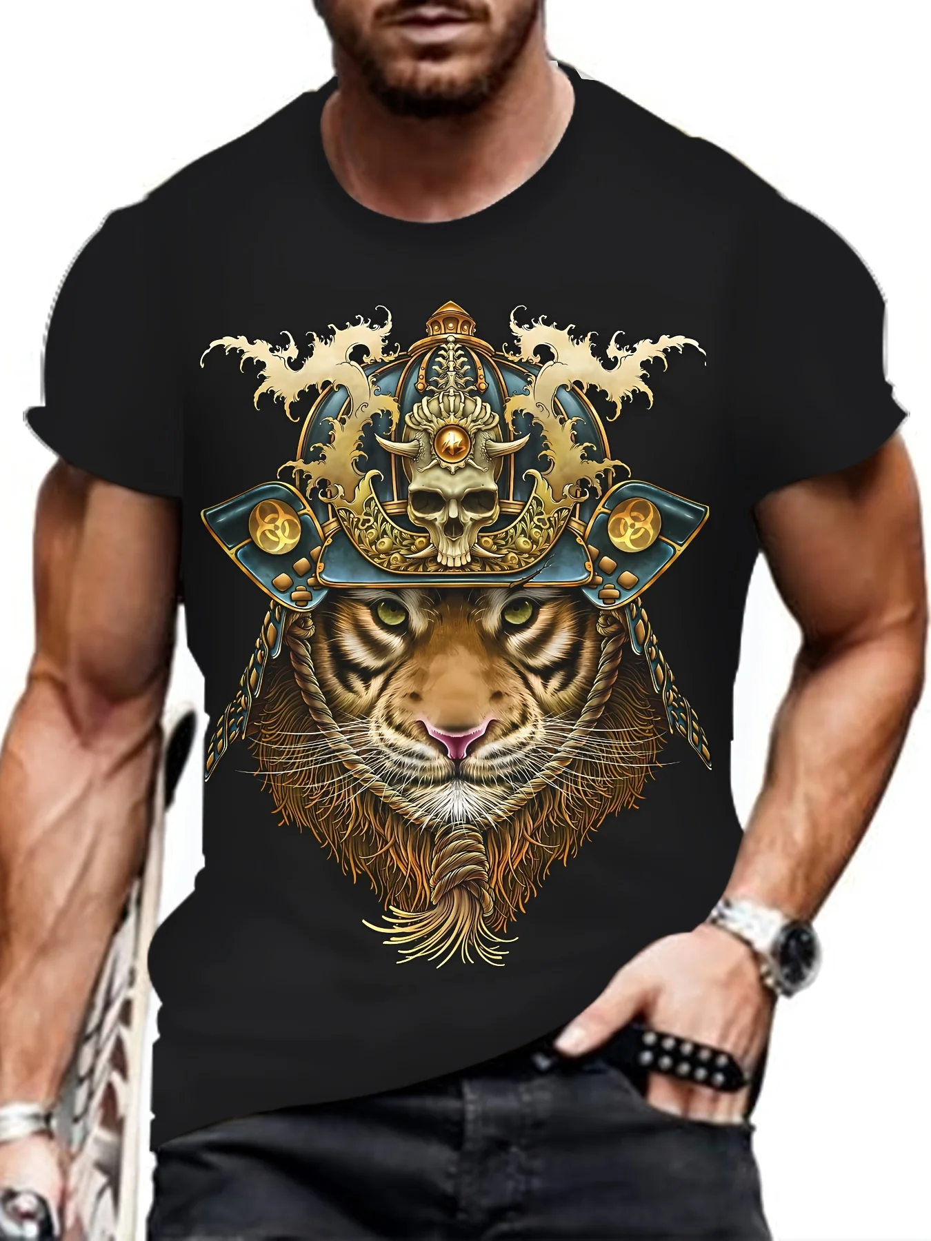 

2024 New Men's black Printed T-Shirt