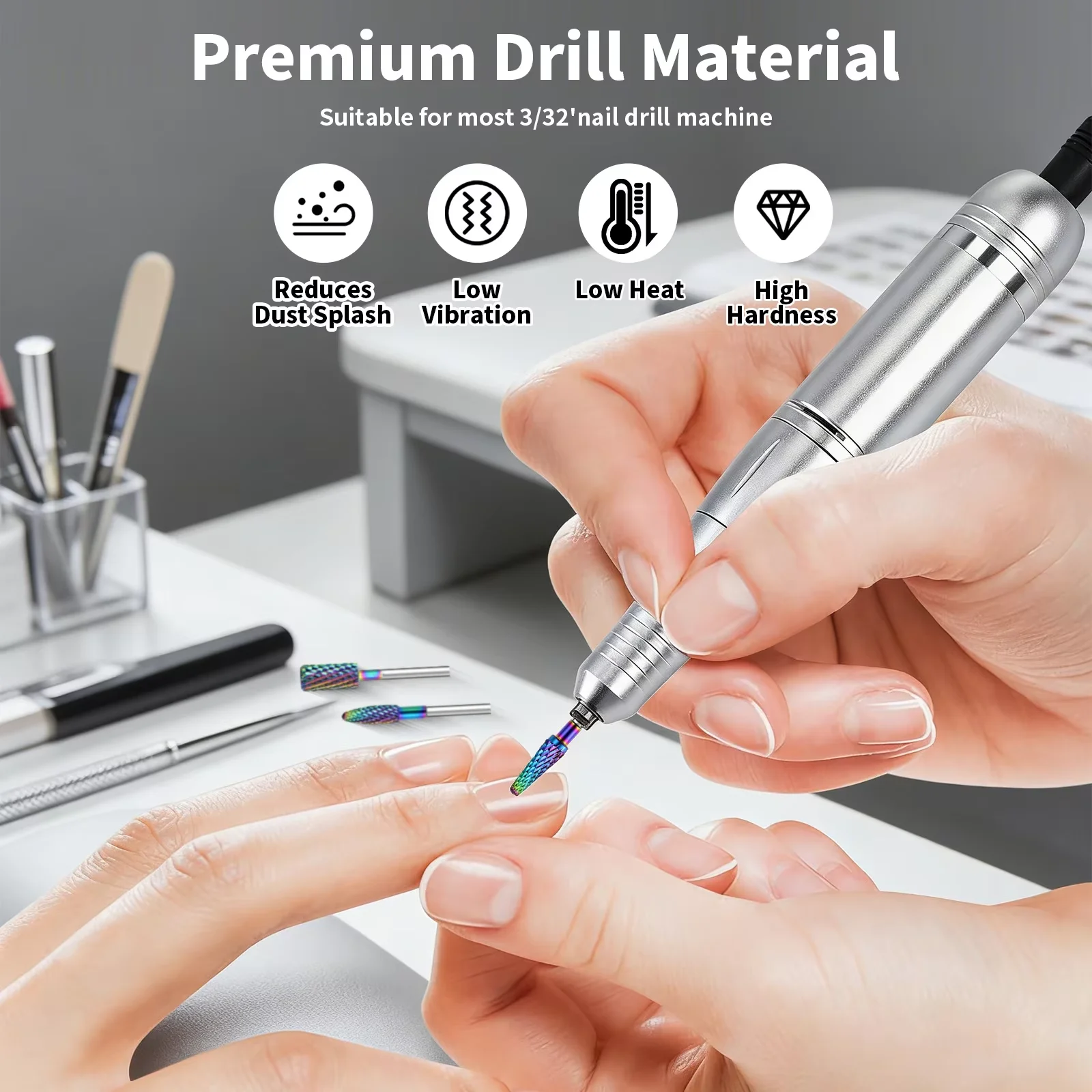 1 stuks hardmetalen nagelboren nagelriem schoon roterende bramen elektrische nagelvijl voor manicure pedicure gereedschap