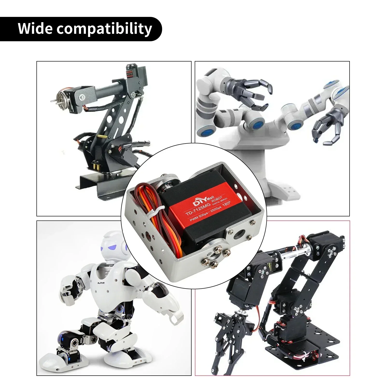 Digital Dual Shaft Servo 15kg 20kg 25kg 30kg 35kg Carbon Brushed Motor High Torque Metal Gear with Bracket for RC Robot DIY