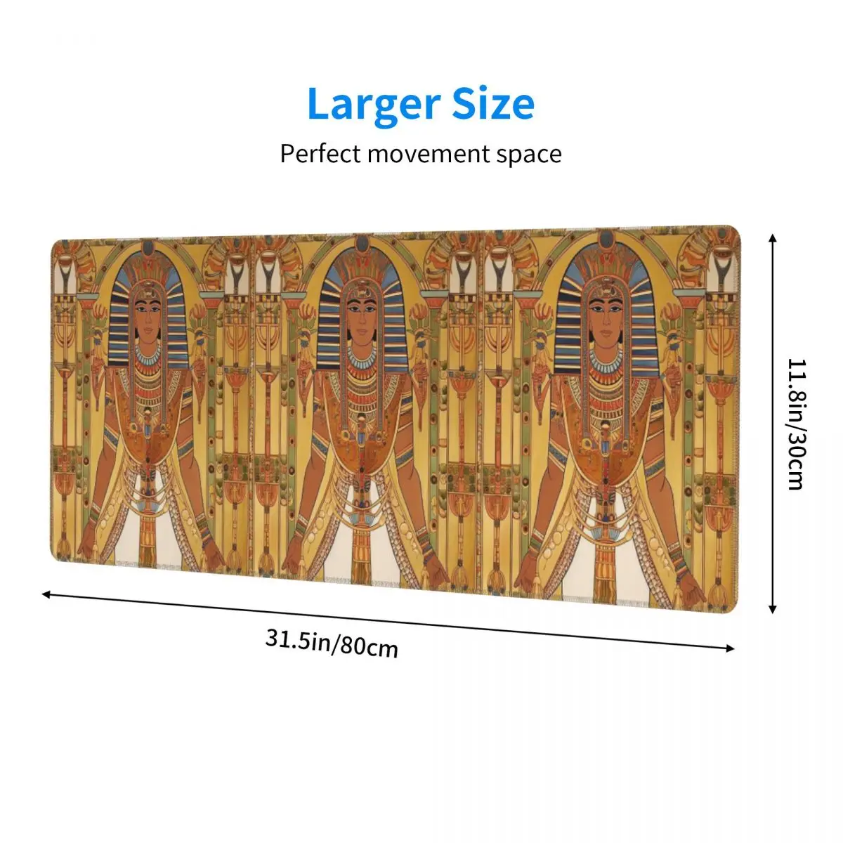 Large Mouse Pad Egyptian Pharaoh With Golden Crown Illustration Gamer PC Laptop Mats Keyboard Carpet Computer Gaming Desk Mat