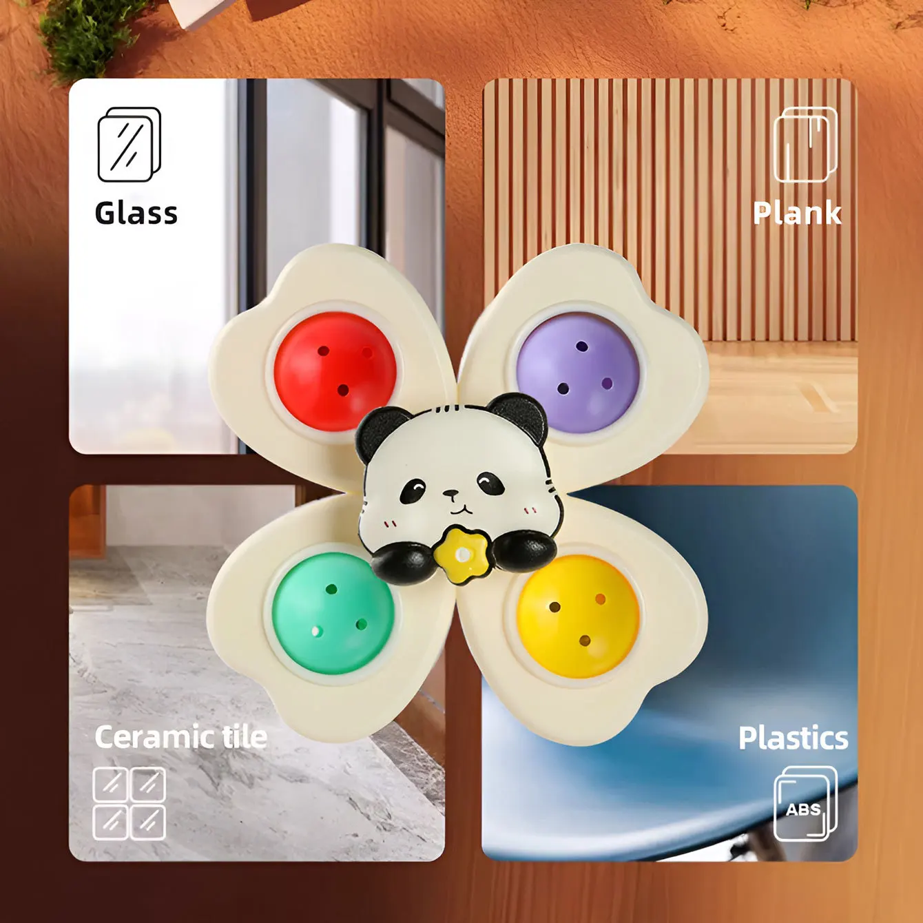 

Toy with Suction Cup Flower Spinning Baby Dining Table Fingertip Spinning Spinning Toy m