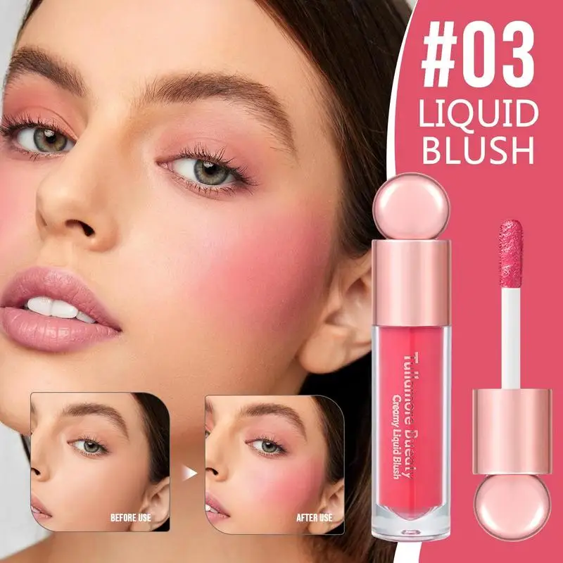 Waterproof Liquid Cheek Blush Facial Nourishing Blush Gel Cream Multi-purpose Eyes&lips Makeup Blush Stick Cosmetics