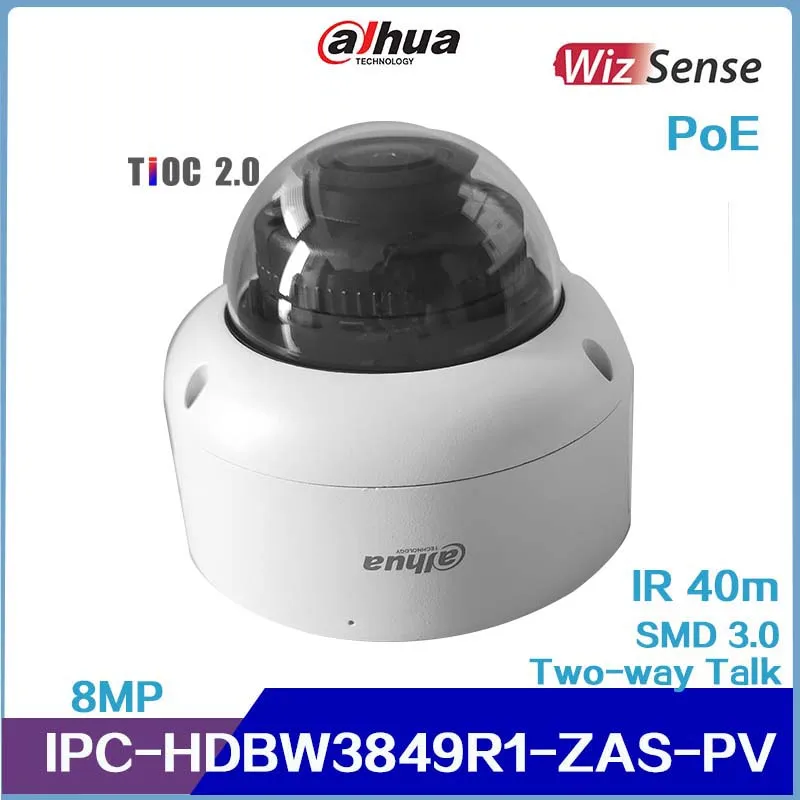 

New Dahua 8MP Smart Dual Illumination Active Deterrence Vari-focal Dome WizSense Network Camera IPC-HDBW3849R1-ZAS-PV