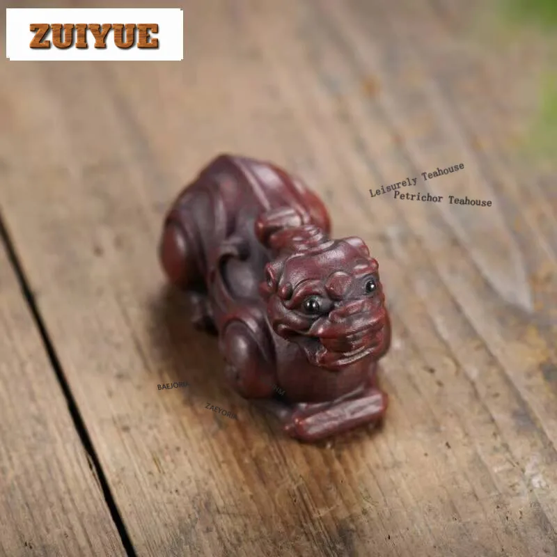 

Purple Clay Fortune Pixiu Auspicious Beasts Tea Pet Creative Games Figurine Play Toys Statue Ornaments Services Collection Craft