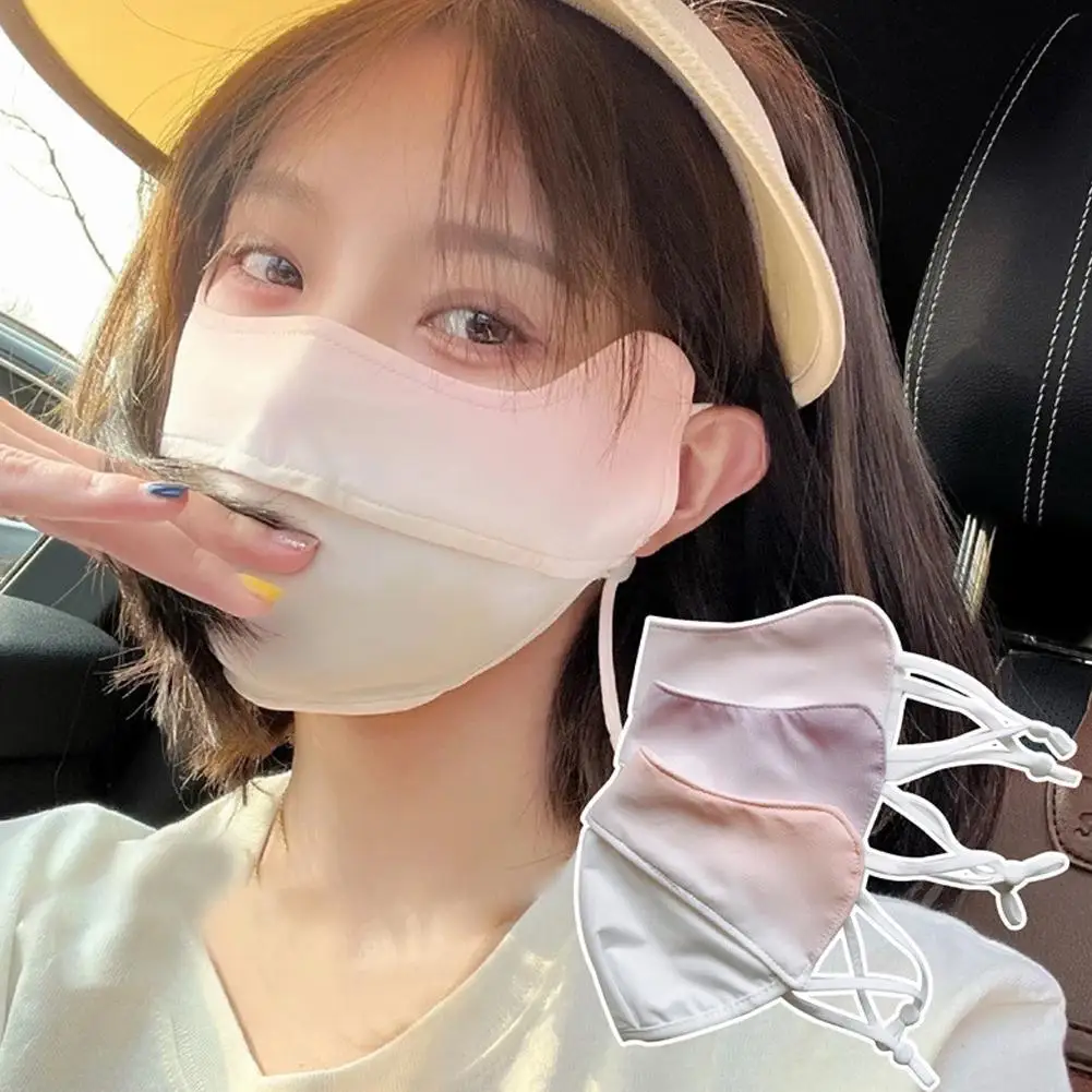 

Summer Sunscreen Ice Silk Motorcycle Mask Mask Breathable Washable Hyaluronic Acid 3D Eye Protection Angle UV Protection