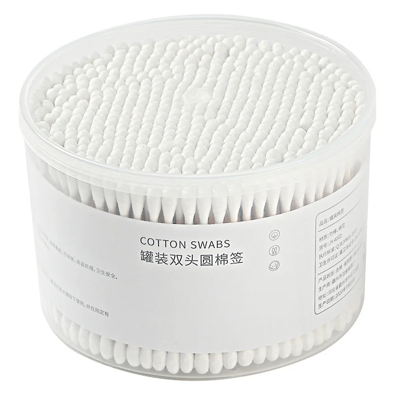 500 Pieces of Cotton Swabs and Wooden Sticks Household Double-Ended Ear-Pickings Disposable Hygienic Cosmetic Cotton Swabs